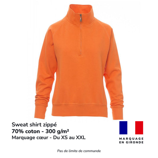 Sweat shirt demi-zip femme