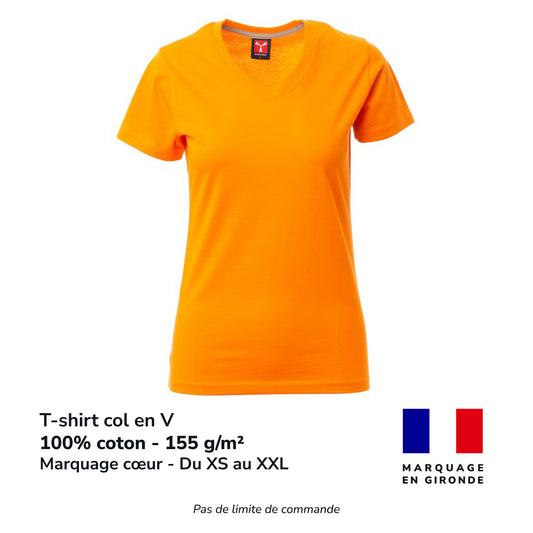 T-shirt col en V femme