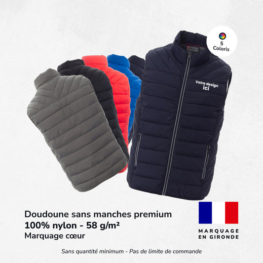 Doudoune sans manches - Marquage Cœur - Unisexe