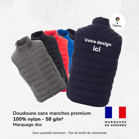 Doudoune sans manches - Marquage Dos - Unisexe