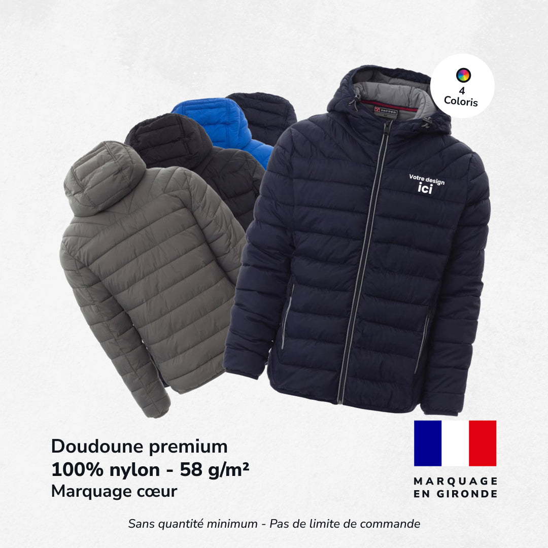 Doudoune à capuche - Marquage Cœur - Unisexe
