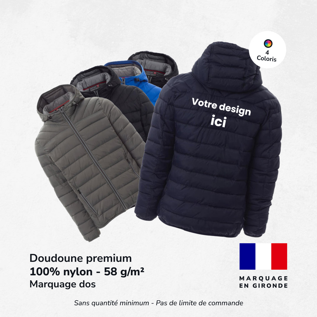 Doudoune à capuche - Marquage Dos - Unisexe