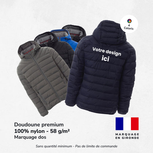 Doudoune à capuche - Marquage Dos - Unisexe